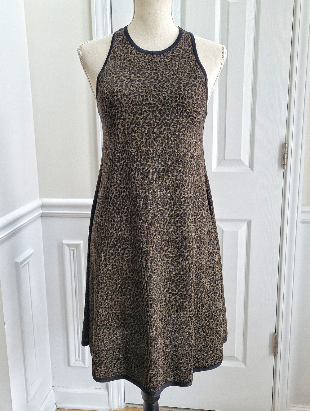 Saint Laurent Leopard Jacquard Luxe Knit Animal Printed Silk Blend Dress Size M - Picture 2 of 14